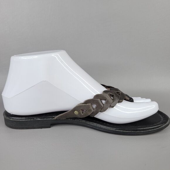 Seychelles Womens Flip Flops Braided Slip On Comfort Flat Leather Brown Size 6 - Picture 3 of 12